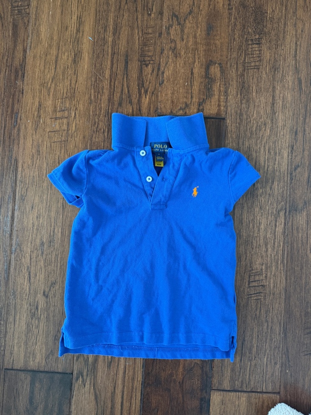Ralph Lauren Girls Royal Blue Polo with Orange Pony
